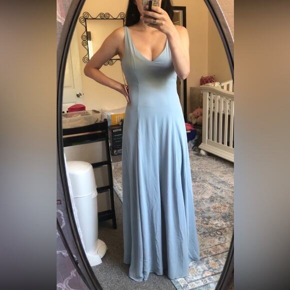 NWT Show Me Your Mumu Jenn steel blue Maxi Dress XXS - Picture 1 of 9